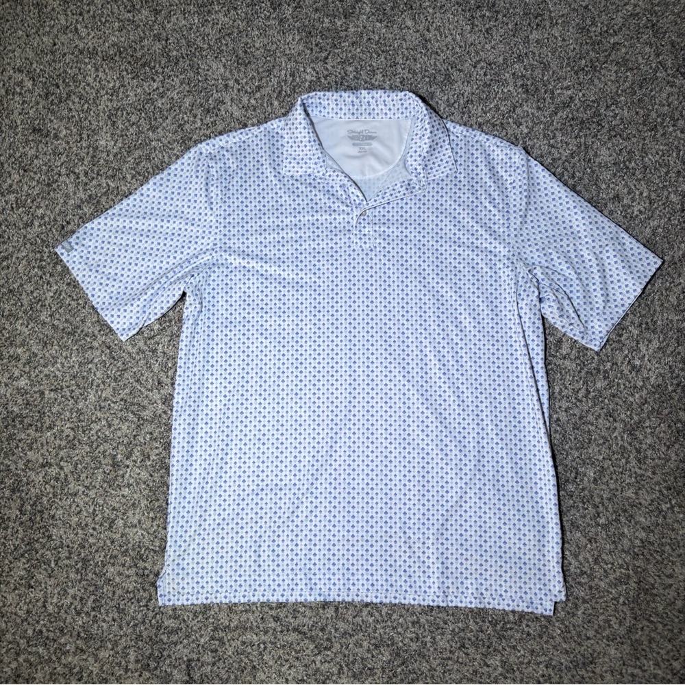 Men's Straight Down Blue and Purple micro print Golf Polo XXL